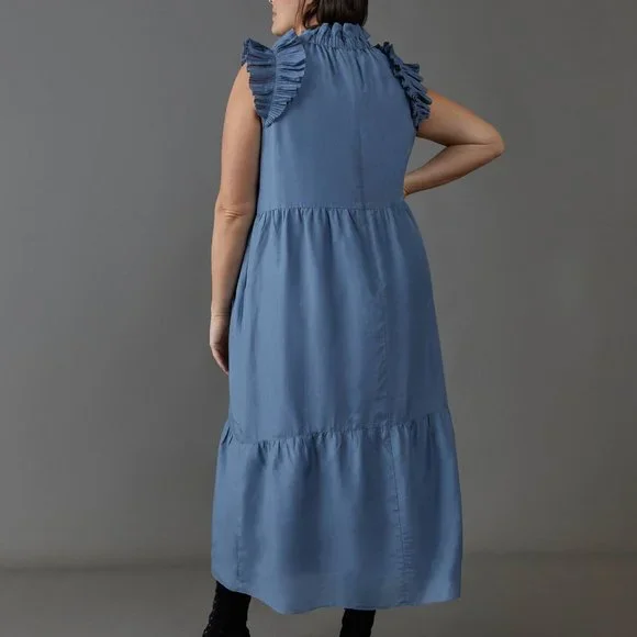 Anthropologie Lucena Tiered Ruffled Maxi Dress